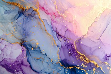Abstract watercolor marble ink texture and luxury realistic gold glitter acrylic background