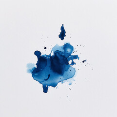 small blue inkblot from a pen on a white background deep focus fusion