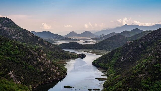 landscape with lake and mountains