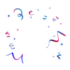 Vibrant, multicoloured confetti on transparent background, ideal for festive designs, celebration themes, or dynamic backdrops in various creative projects. Colourful particles, close up view. Cut out