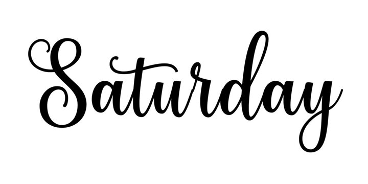 Happy SATURDAY – Text banner with beautiful calligraphy about a day of the week