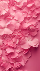 Fototapeta premium Vibrant rose pink background, flower petals. Template for stories 