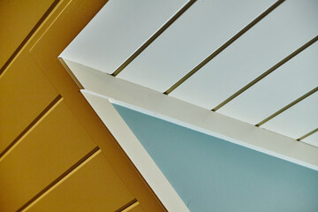 Modern Architectural Detail with Clean Lines and Color Contrast