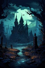 Dark halloween artwork background