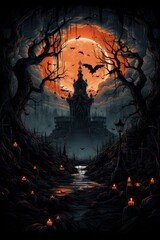 Dark halloween artwork background