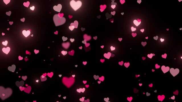 cute romantic pink hearts background transparent video