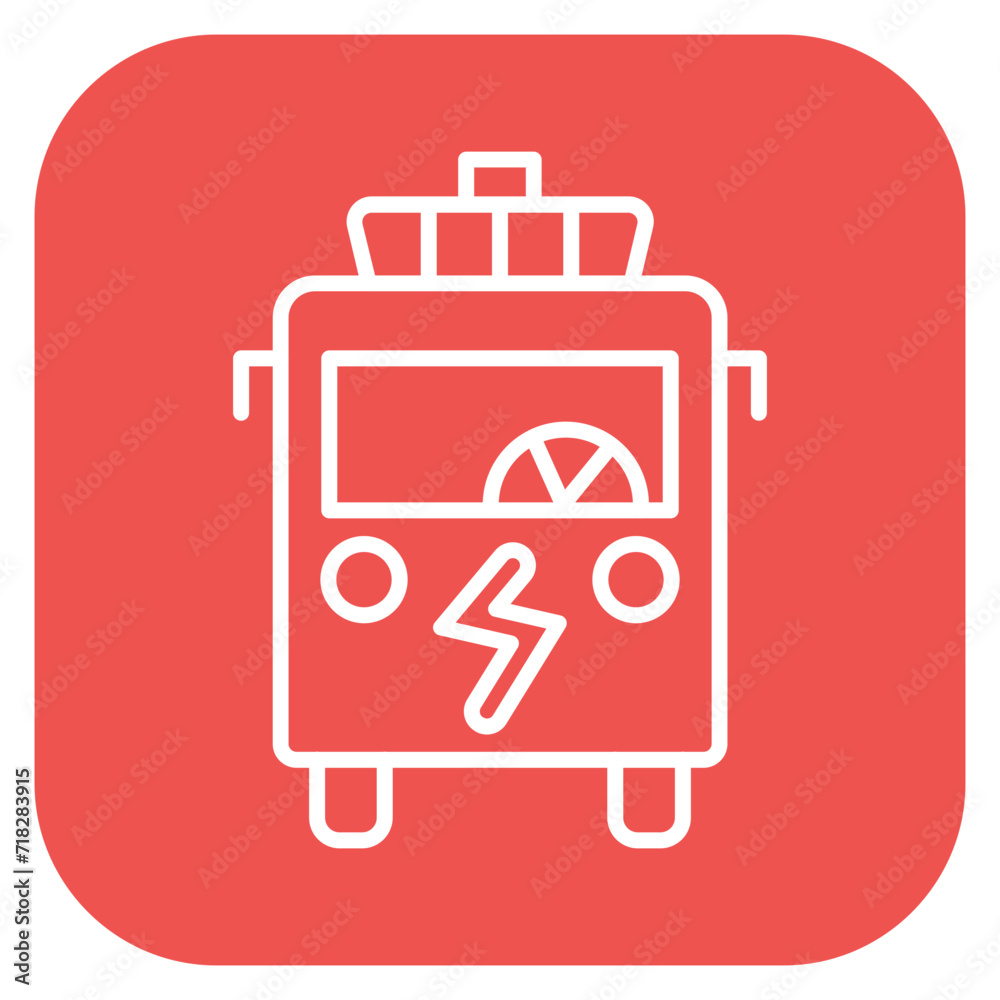 Sticker electric bus icon of smart city iconset.