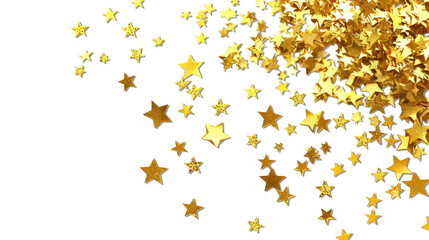 Fototapeta na wymiar Gold stars. Confetti celebration, Falling golden abstract decoration for party, birthday celebrate, anniversary or event, festive. Festival decor