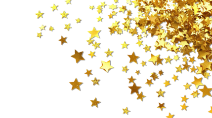 Gold stars. Confetti celebration, Falling golden abstract decoration for party, birthday celebrate, anniversary or event, festive. Festival decor