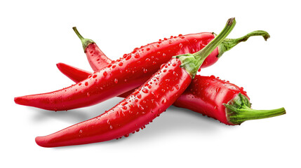 red chili or chilli cayenne pepper isolated on transparent  background
