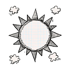 Hand-drawn Sun Weather Element