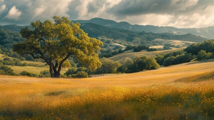 Fototapeta na wymiar Serene Northern California Landscape Generative AI