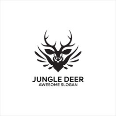 vector deer simple mascot logo design illustration