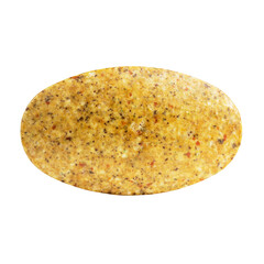 Medical pill, drugs, medicine and tablet for treatment, vitamin and nutritional supplement, isolated on transparent background, top view