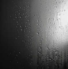 Condensation texture. Water droplets on glass