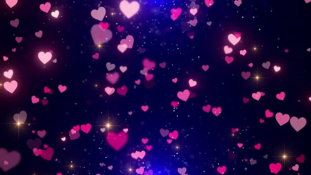 lovely pink light blue hearts background video