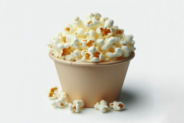 Fototapeta na wymiar Photo of a Popcorn isolated on solid white background. ai generative