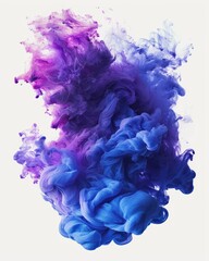 Blue and purple ink on white background