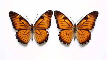 Fototapeta premium Butterfly isolated on white background. Closeup of butterfly wings.