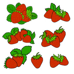 set of strawberries