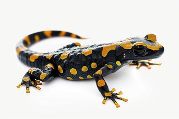 Fototapeta premium Salamander (Caudata) on a white background; Tarifa, Cadiz, Andalusia,