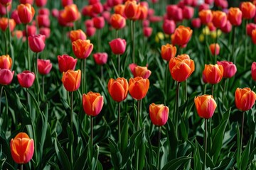 Obraz premium A meadow of tulips