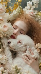 Fashion portrait Petal and Poodle: A Serene Portrait