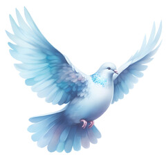 Fototapeta premium blue pastel pigeon bird watercolor paint for card decor
