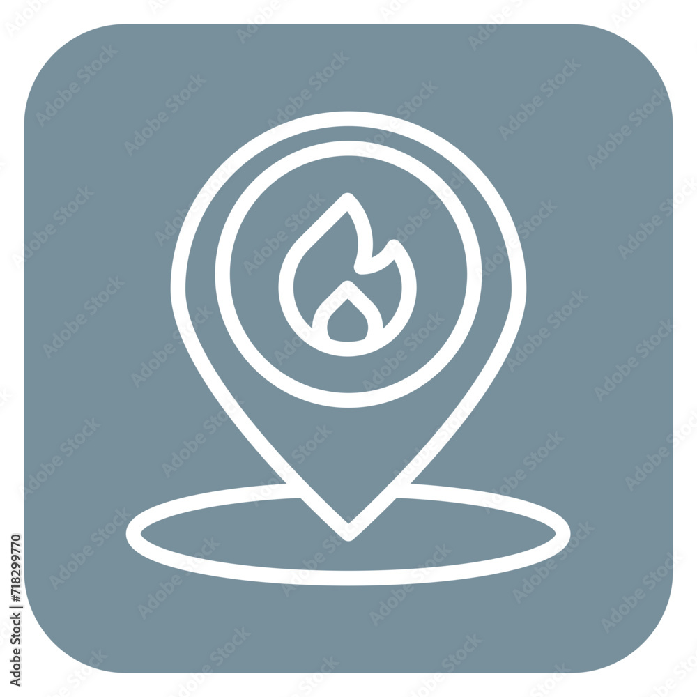 Sticker fire location icon of firefighter iconset.