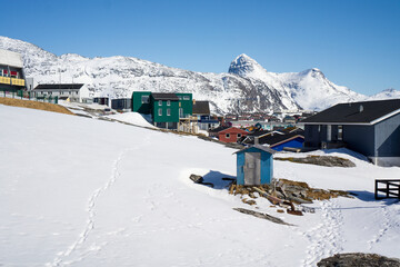 Photo of Greenland's Capital City, Nuuk, during the winter.