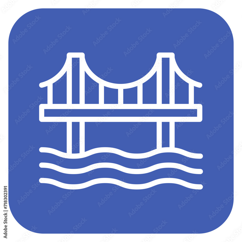 Wall mural bridge icon of city elements iconset.