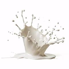 Fotobehang Splash of milk, cream, paint on white background with full depth of field and deep focus fusion   © Grumpy