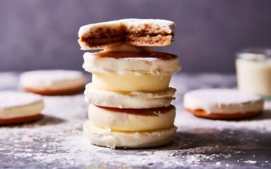 Capture the essence of Alfajores in a mouthwatering food photography shot