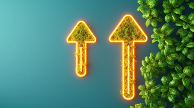 A conceptual image showcasing the growth of green investments, symbolized by a leaves, indicating profitable returns from sustainable and eco-friendly business ventures.