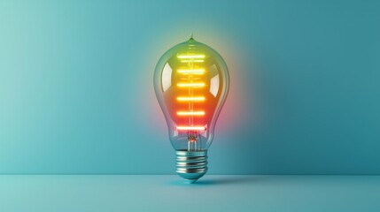 An energy efficiency concept showcasing a modern LED lighting, and energy-saving appliances, symbolizing low power consumption and the adoption of renewable energy sources. - obrazy, fototapety, plakaty