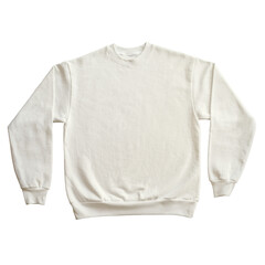 Fototapeta premium Blank Long Sleeve Sweatshirt Color Cream Front View Template Mockup on Transparent Background