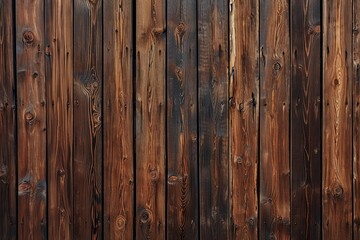 Naklejka premium Rustic Brown Wooden Wall Texture with Weathered Planks and Natural Hardwood Pattern Background