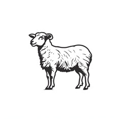 Fototapeta premium Beautiful Sheep Logo, Perfect Design for Your Project and Creations, Ai Generative