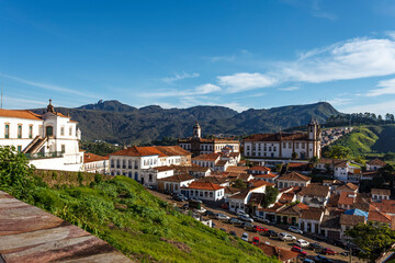 Naklejka premium View at the historic center of Ouro Preto, Minas Gerais, Brazil, South America