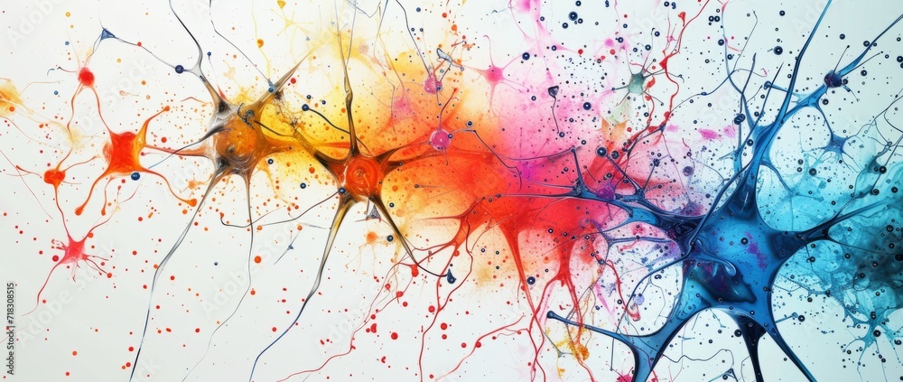 Wall mural neuroscience in the style of geometric abstract generative ai