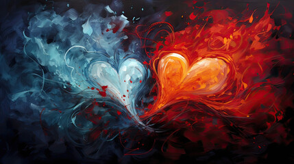 Essence of Valentines Love in Abstract Forms Background Ai Generative