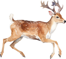 Deer watercolor created with Generative AI technology