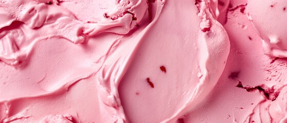 Strawberry flavor gelato - full frame background banner detail. Close up of a surface texture of strawberry Ice cream