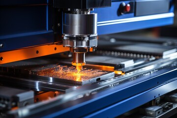 a high-tech workshop for the manufacture of modern chips with robotic technology