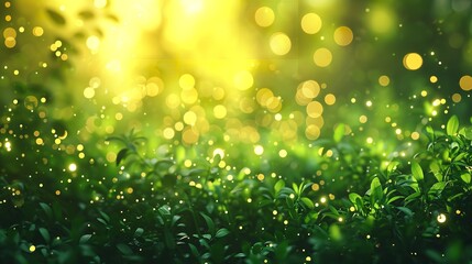 Obraz premium Spring Light Green Blur Background Glowing Blue