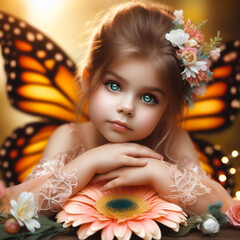 A girl in a fairy garment