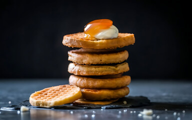 Capture the essence of Stroopwafel in a mouthwatering food photography shot