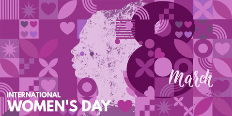 8 March. International Women's Day, vector illustration, card, banner, 