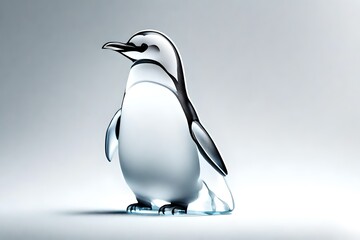 transparent glass penguin
