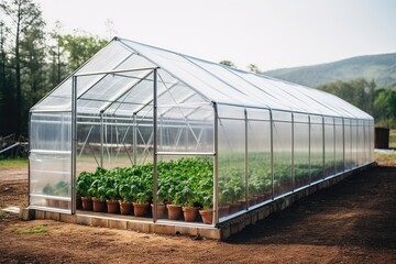 Modern, industrial greenhouse for growing vegetables and herbs. Argoproduction